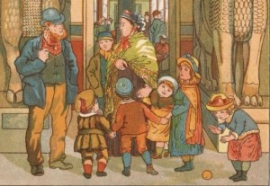 family outside museum